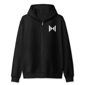 MELTED MIRRORS BLACK ZIP HOODIE