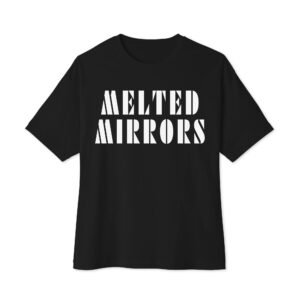 MELTED MIRRORS OVERSIZED BLACK TEE